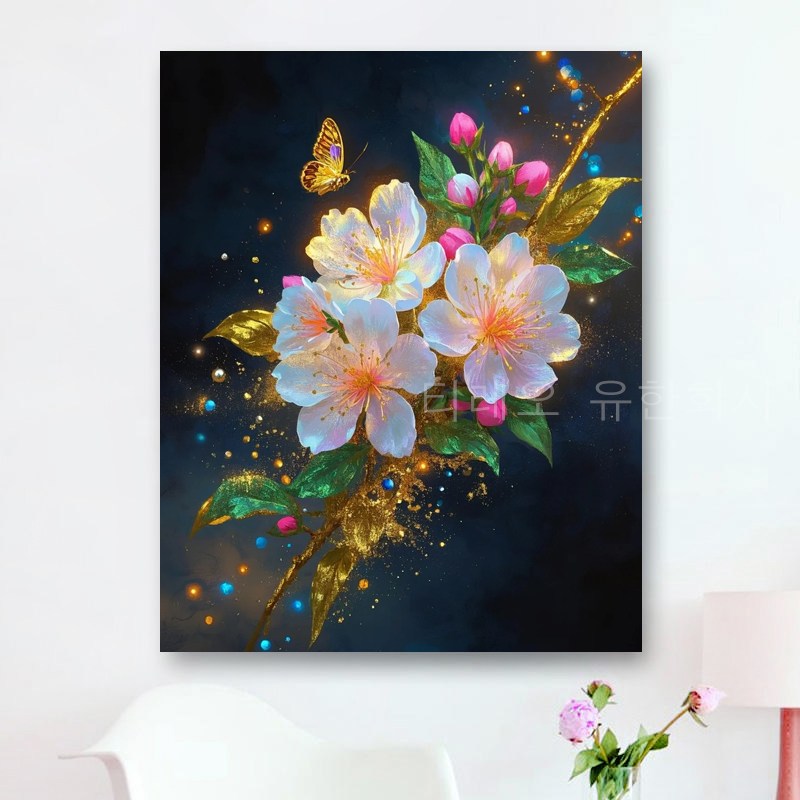 해당화 보석십자수 캔버스형 화중신선 원형비즈십자수 DIY키트 40x50cm 3D 대형 재물 선물용 객실 풍수 인테리어 23,800원