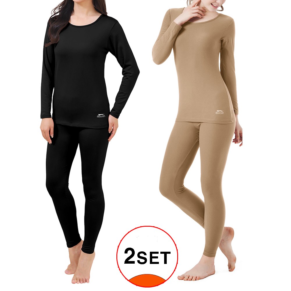 라온 1+1 슬레진저 여성 초극세사 기모 발열내복 초경량 내복 상하의 2세트 27,900원