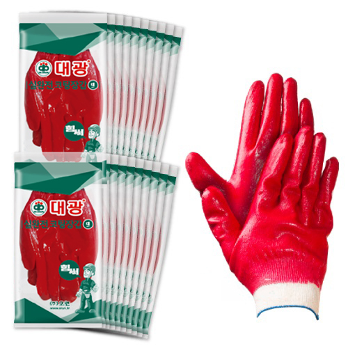 오런 대광 힘써 실완전코팅장갑 L, 빨간색, 20개 13,280원