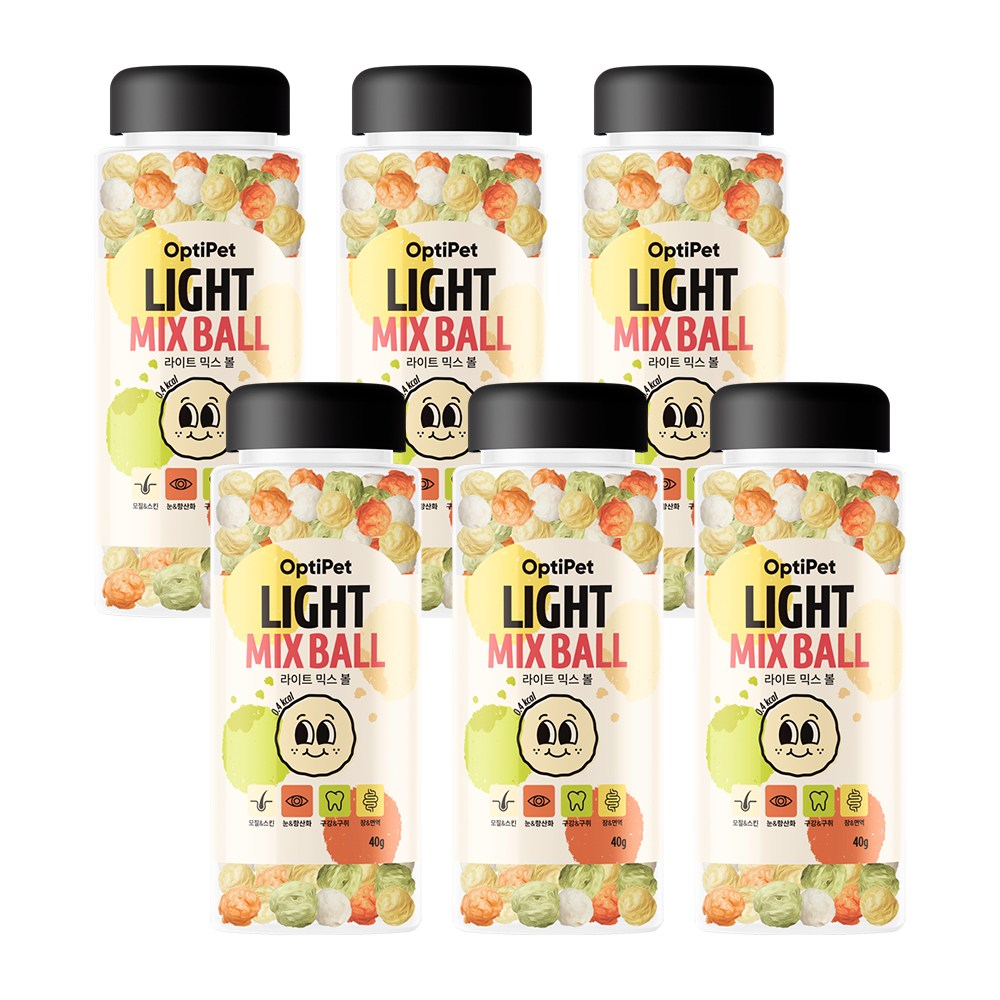 옵티펫 강아지 라이트믹스볼 저칼로리 종합영양 간식, 쌀, 40g, 6개 53,000원
