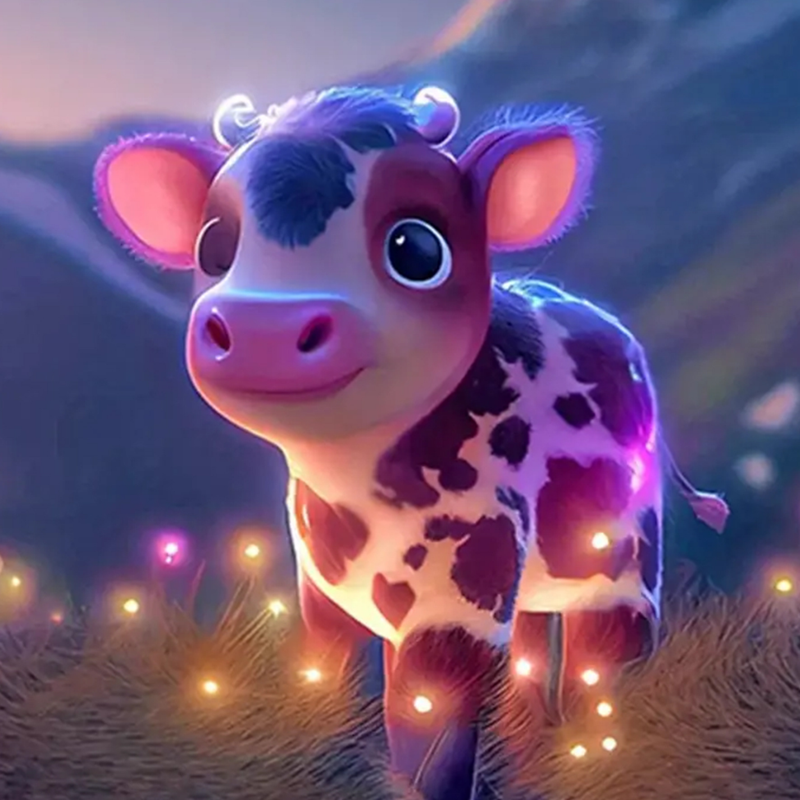 거친언니 귀여운 아기 동물 장식 보석십자수 DIY 30 x 30 cm, 아기소, 1개 9,390원