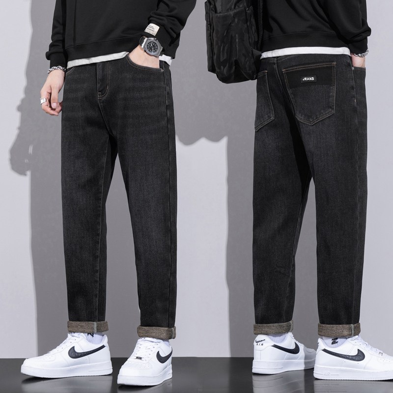 wassup 남자 청바지 추동 와이드 일자 스판 남자 바지 빅사이즈 청년 캐주얼 테이퍼드청바지 29,960원