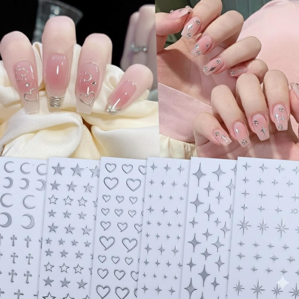 태쓰 셀프 네일 스티커 6종세트, 1개, 실버6종 7,900원