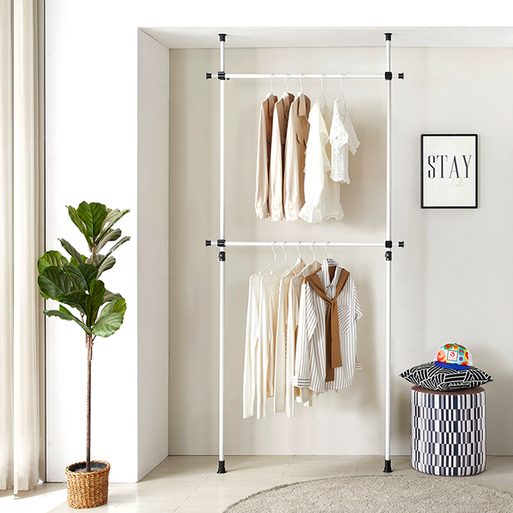 피에스산업 업그레이드 수납행거, 25mm 간편행거 2단, 1세트, 아이보리 18,500원