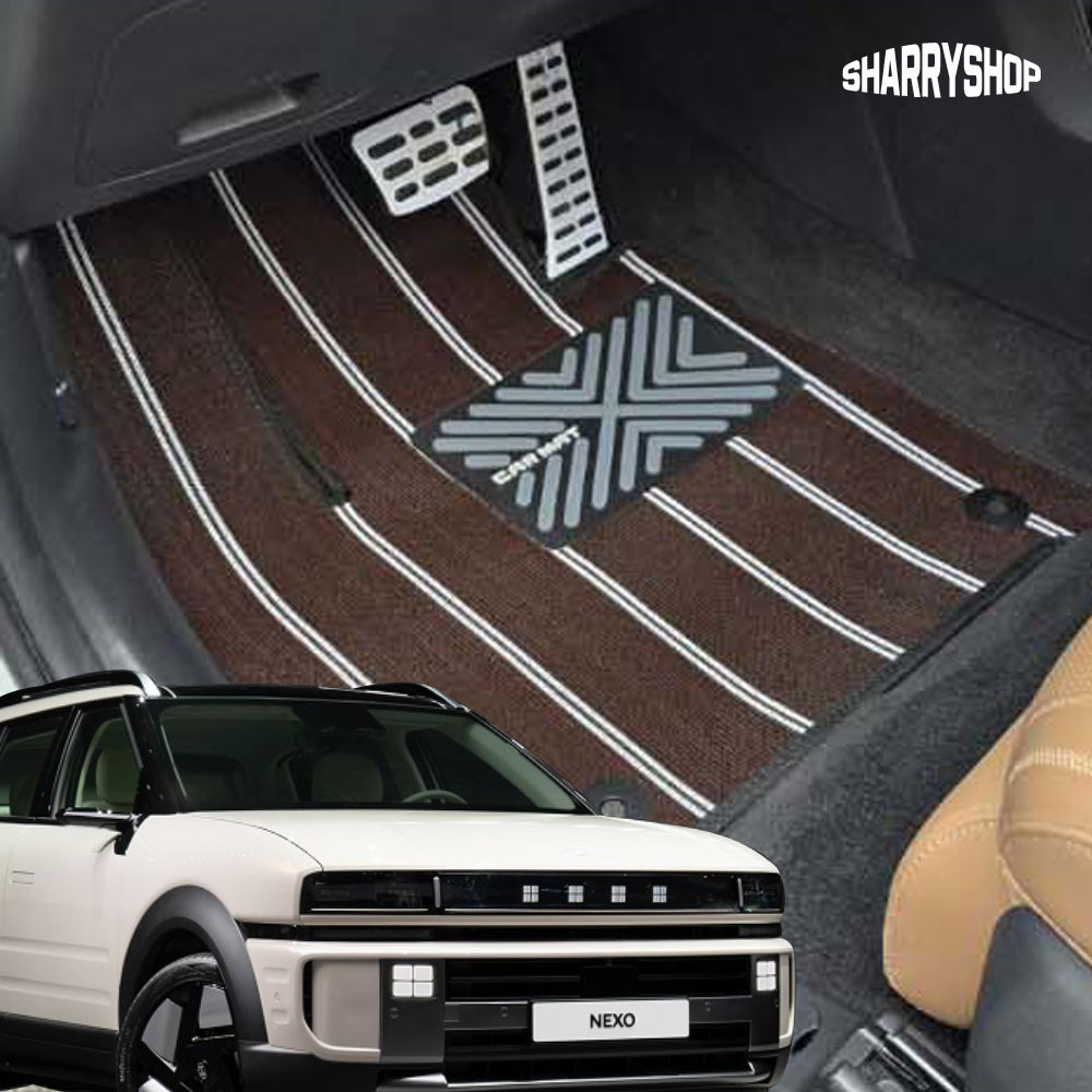 쉐리샵 디올뉴 넥쏘 2세대 전용 라인매트 풀세트 선택형 선물용 자동차발판 (2025년 이후), 05_브라운+화이트, 03_넥쏘 2세대 / 1열+2열+트렁크 103,800원