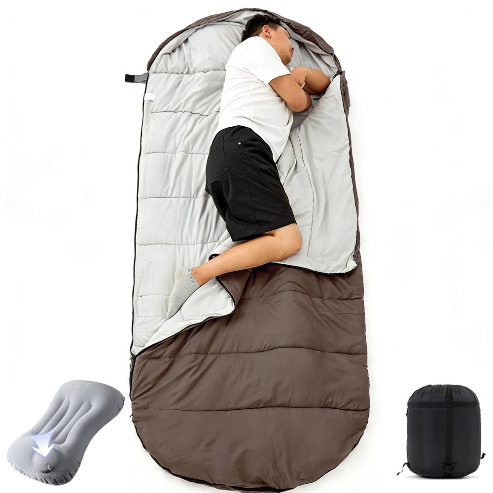 엠티링크 에그형 캠핑 침낭 폭 100cm 1인용 머미형 빅사이즈 사계절용 슬리핑백 이불 차박 용품, 브라운 2.0kg, 1개 49,900원
