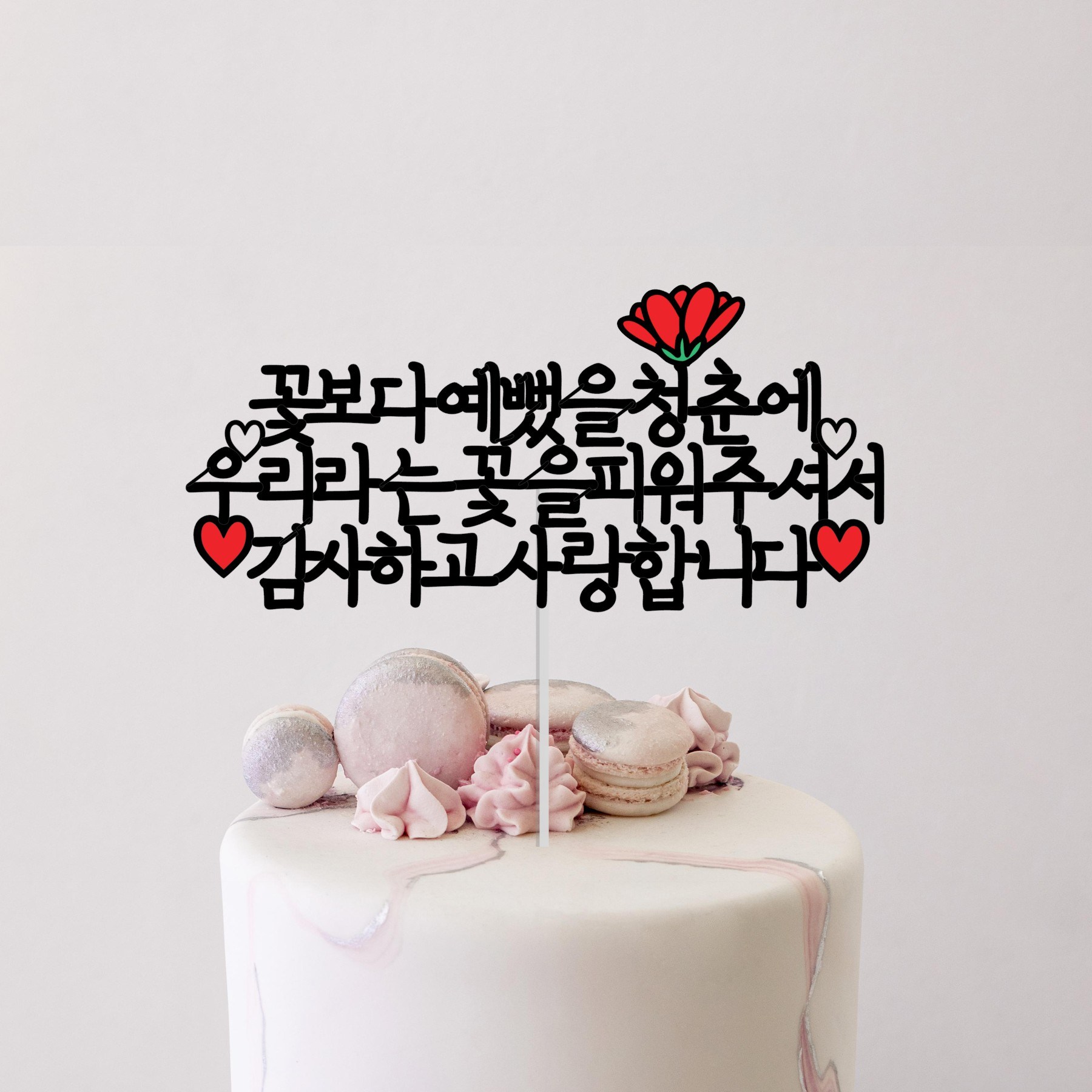 소소애 어버이날 카네이션 감사 케이크 토퍼, 1개, 꽃보다예뻤을청춘에~감사하고사랑합니다 13,800원