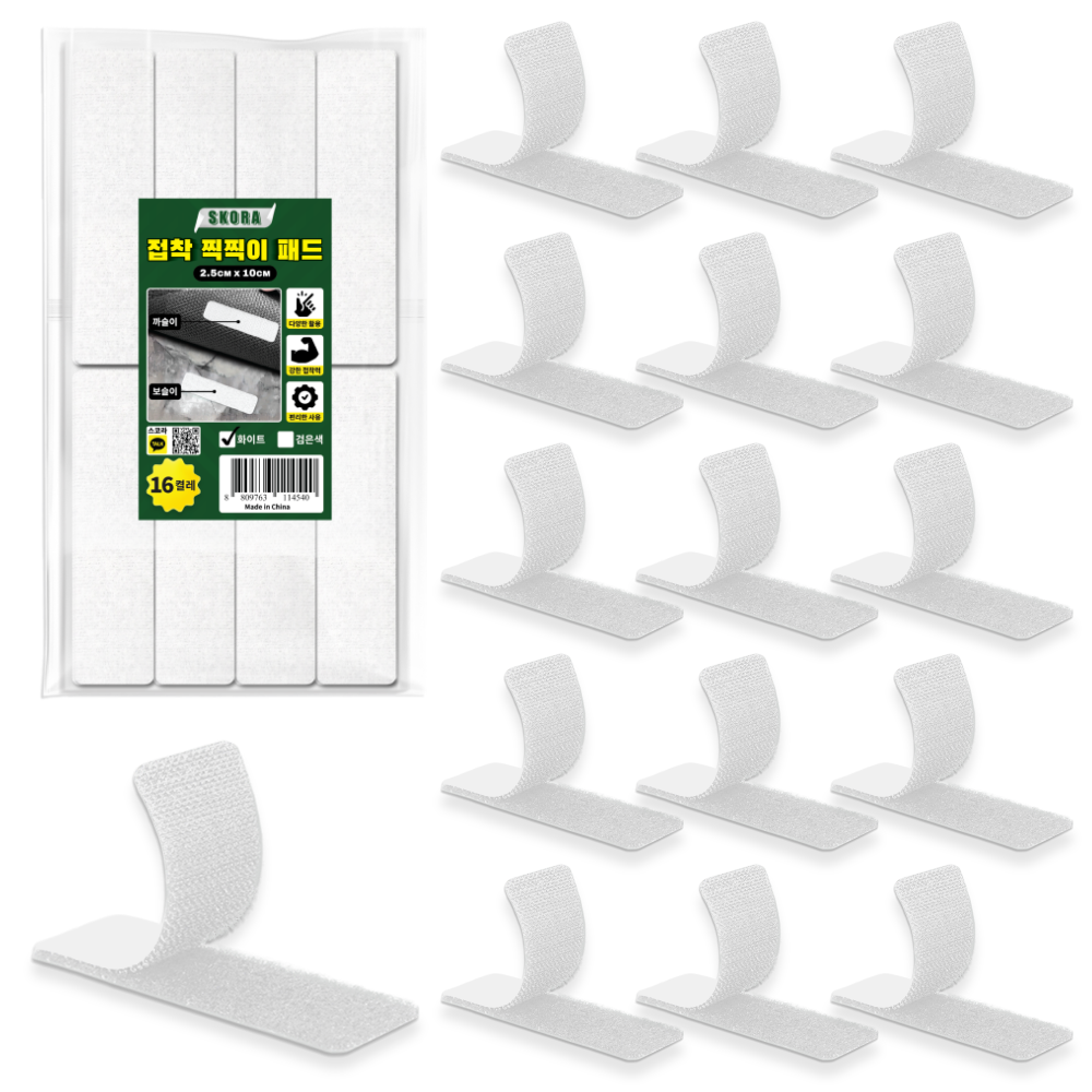 스코라 강력 접착 찍찍이 패드 화이트, 16개 5,000원