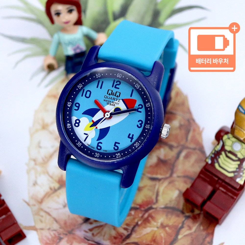 큐앤큐 어린이 아동 키즈 캐주얼 어린이집 생일선물 어린이 단체선물 아날로그 손목시계 + 배터리 바우처 19,500원