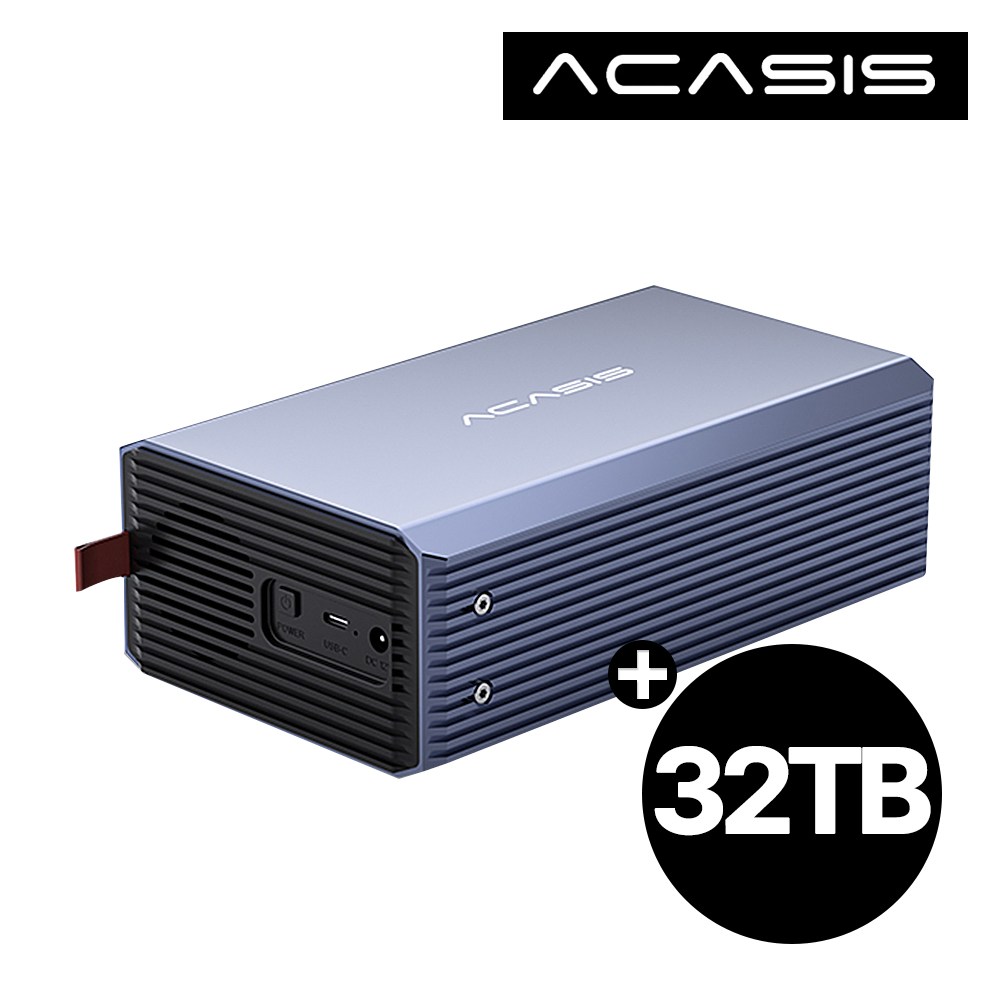 아카시스 ACASIS EC-7352 RAID 2베이 외장스토리지 DAS 외장하드 케이스 대용량 HDD 저장장치 [HDD 미포함 용량 합본], 1개, EC-7352+아이언 울프 32TB(16Tx2개) 1,785,050원