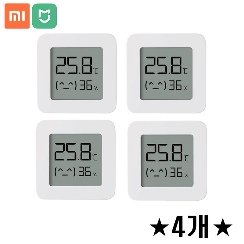 샤오미 4개입 미지아 2세대 블루투스 온습도계 LCD 온도계 습도계스마트 APP 연동 21,390원