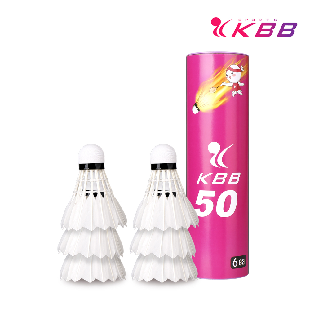 KBB50 배드민턴 셔틀콕 오리털 깃털 (6입), 화이트, 1개, 6개입 14,000원
