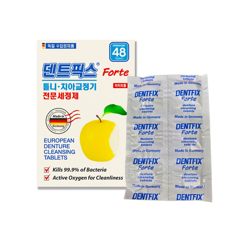 덴트픽스 포르테 틀니세정제, 48매입, 1개 7,800원