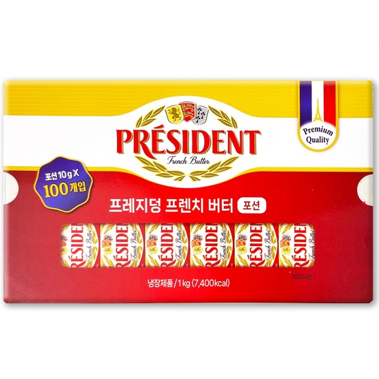 코스트코 프레지덩 프렌치 포션 버터, 10g, 100개 33,300원