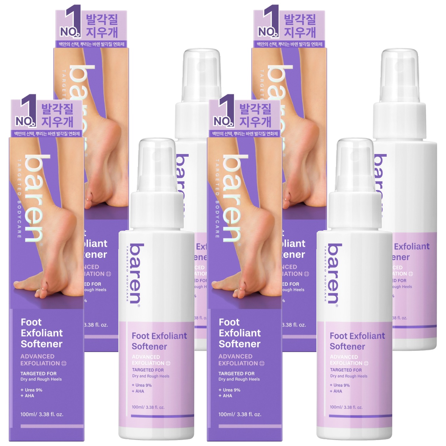 바렌 발 각질지우개 풋 소프트너, 1개입, 4개, 100ml 34,480원