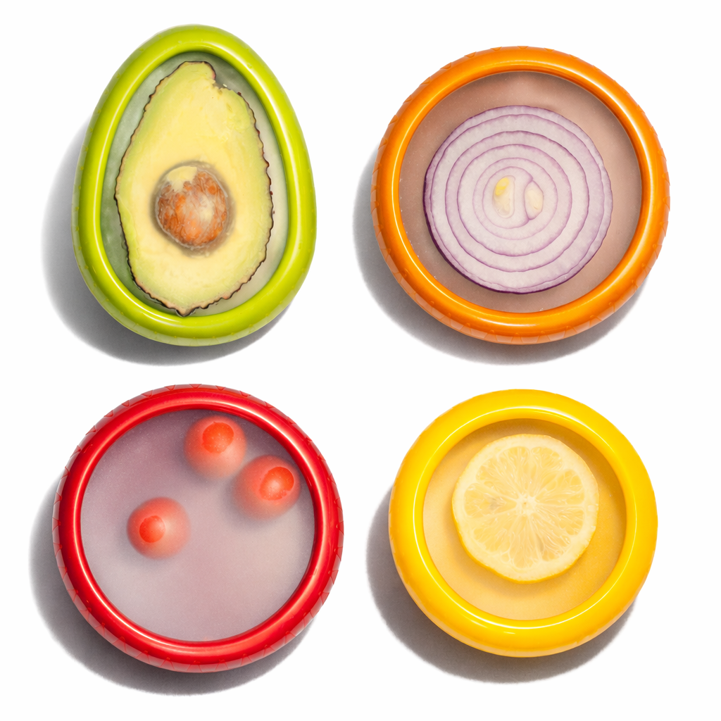 여우소리 식품용실리콘보관함 자투리야채 남은과일 실리콘보관용기, 4개 18,900원