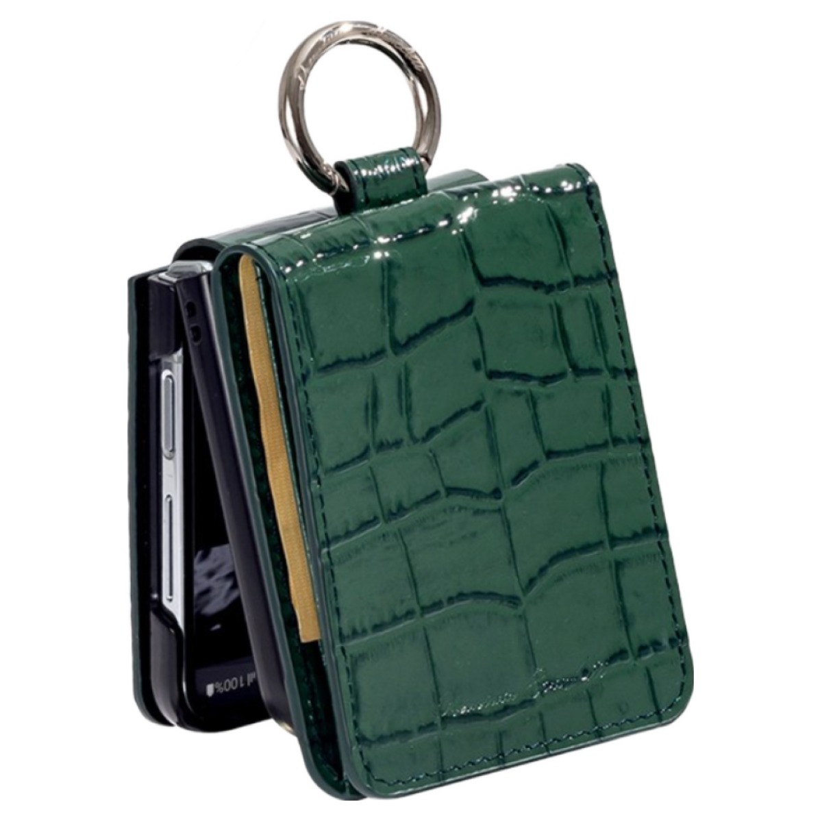 본아띠 다빈치 천연소가죽 에나멜 악어 고리 지갑형 갤럭시 Z플립3 F711N 전용 케이스 57,500원