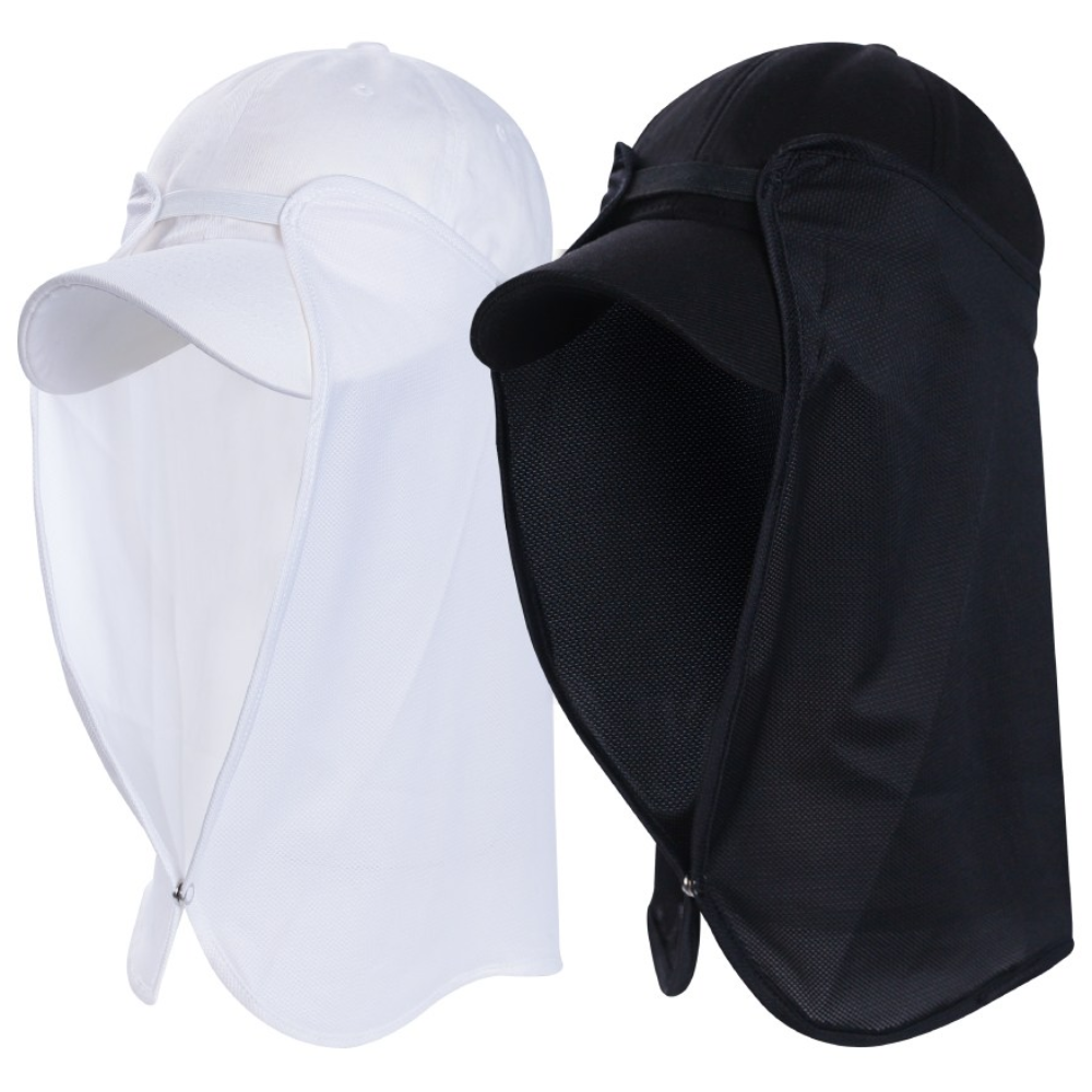 UV차단 스냅단추형 탈부착 쿨링 캡썬가드 모자햇볕자외선가리개 골프등산낚시, 블랙 6,140원