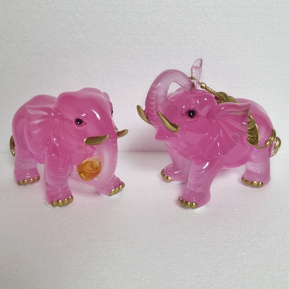 부자되는운 핑크 옥 코끼리 장식품 소형세트 풍수 인테리어소품 개업 집들이선물 부모님선물 53,000원