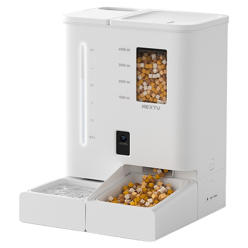 넥스트유 펫지니 올인원 반려묘 반려견 스마트캠 일체형 자동 급식기 급수기 130,980원