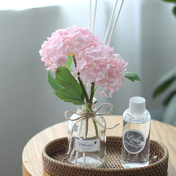 라라포푸리 벚꽃 디퓨저 병 + 용액 100ml + 핑크수국 + 스틱 4p + 선물박스 세트 19,400원