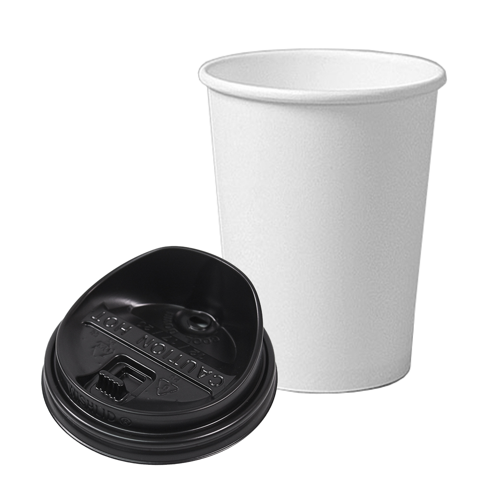종이컵 뚜껑포함 세트 12온스 종이컵 + 롱개폐형 검정 리드 1박스(1000개) 세트 70,900원