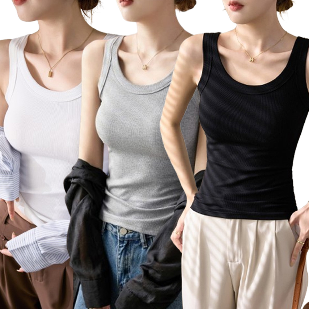 아모르주 여성 나시 4종세트 여자 골지 민소매 나시티 슬리브리스 이너 탱크탑 18,100원