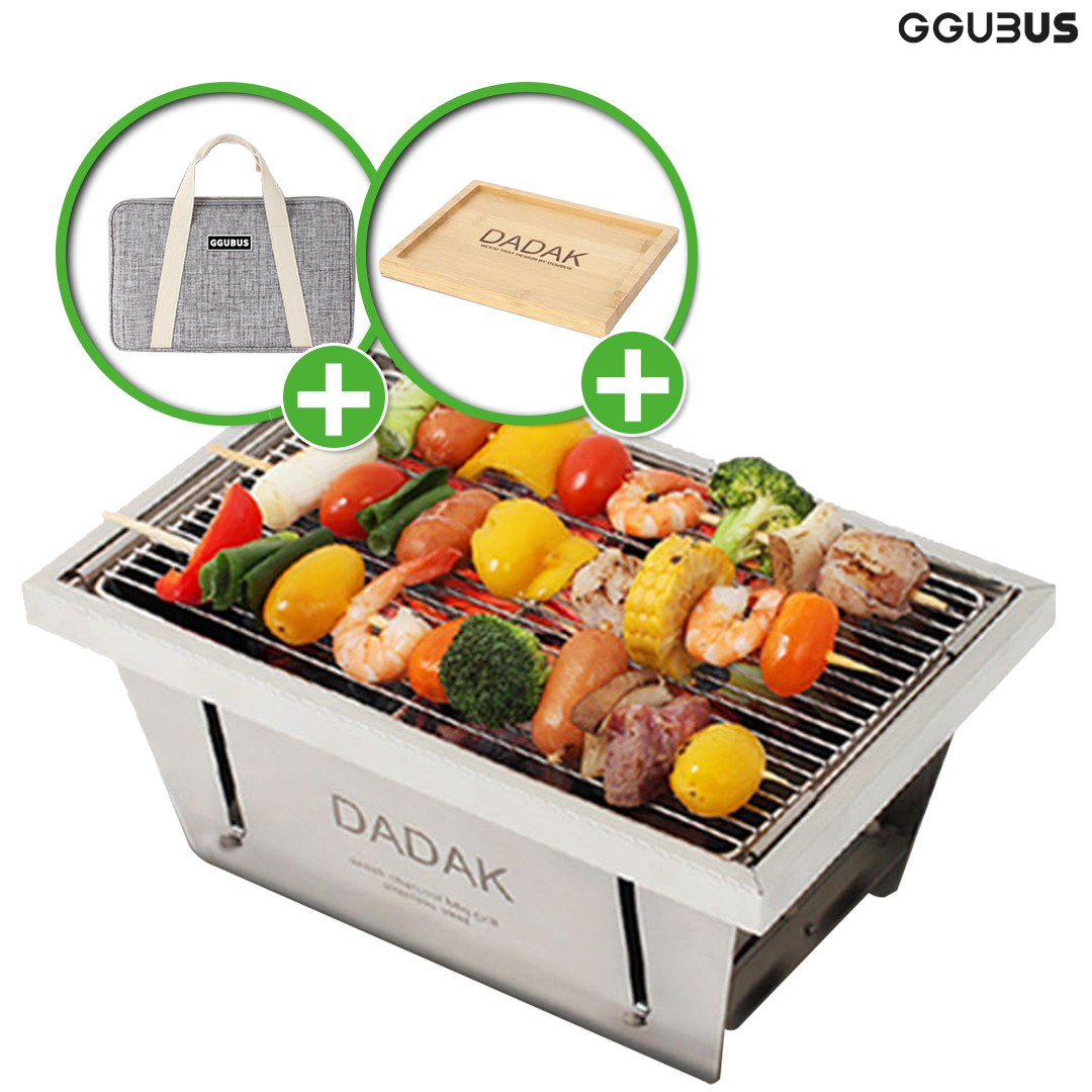 꾸버스 다닥 M 그릴 바베큐 숯불 접이식 캠핑화로대 BBQ +전용가방 + 우드트레이 67,900원