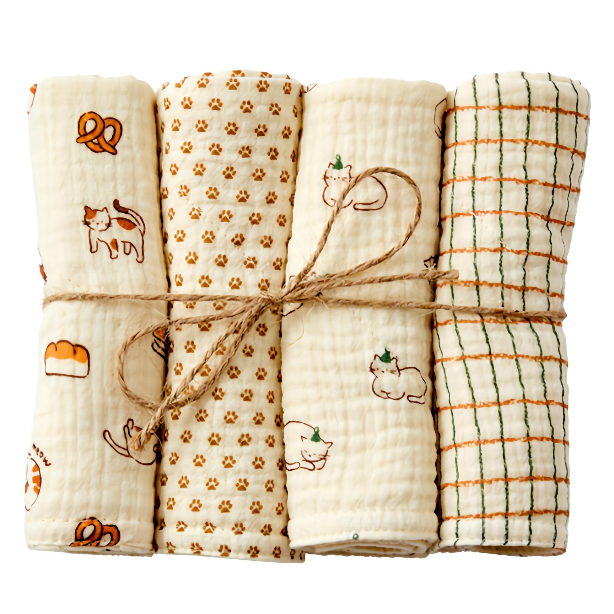 모던하우스 ON L 도톰한 4중지 살림 거즈행주 뚱냥이 4종 세트, 1세트 10,000원