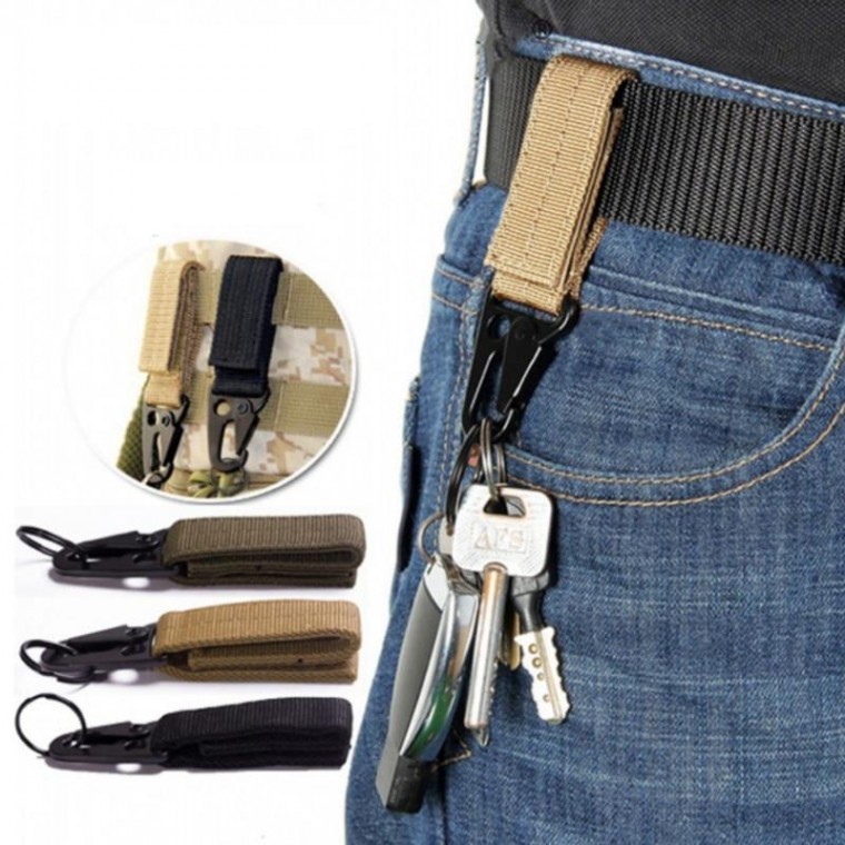 3색 1개 허리띠 연결 찍찍이 키링 카라비너 등산 캠핑 고리 후크 허리띠 훅 전술 링 5,580원