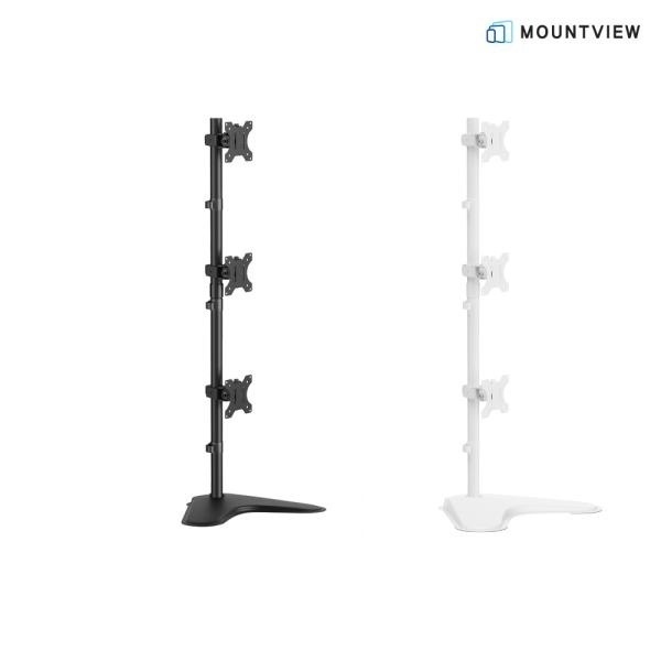 (마운트뷰) 폴타입 트리플 상중하 스탠드형 모니터암, MV12-C03V ▶ 최대 32형 ◀ 57,900원