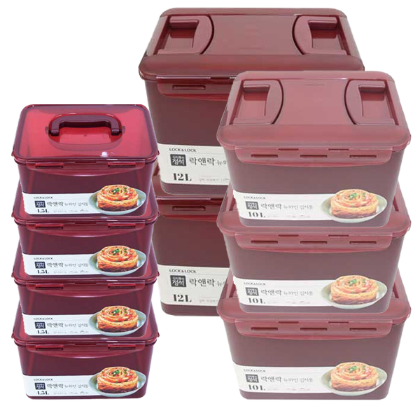 락앤락 김치통 D세트 4.5L + 10L + 12L (30포기) 김장 보관용기 밀폐 반찬통 배추 열무 깍두기 파김치, 1세트, 72L 129,000원