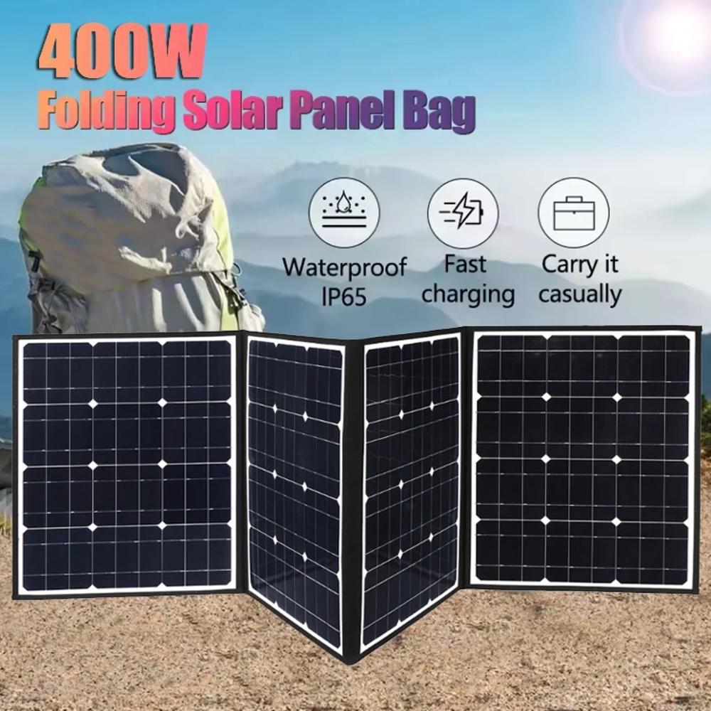 태양 전지 패널 접이식 가방 USB + DC 출력 충전기  전원 공급 장치 가정용 휴대폰 캠핑 400W 214,400원