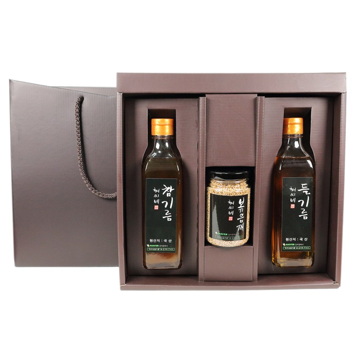최씨네참기름 80년 전통 국산 참기름 들기름 선물세트, 1박스, 600ml 75,390원