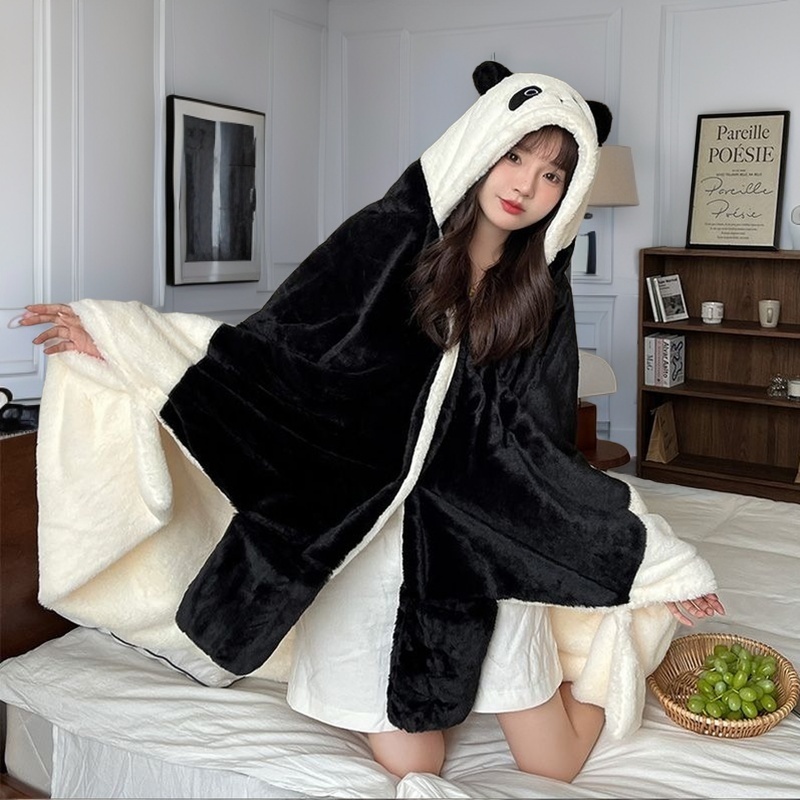 판다 극세사 후드집업 집순이 입는담요 블랭킷 휴대용 이불담요 29,800원