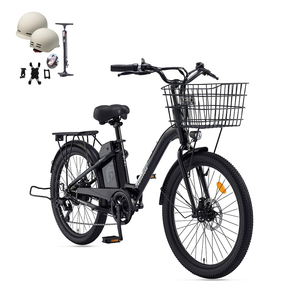 삼천리 2026 24 팬텀 이콘 D 전기자전거 시티형 도심형 생활형 자전거 파스 스로틀 겸용, 블랙, 알루미늄 970,000원