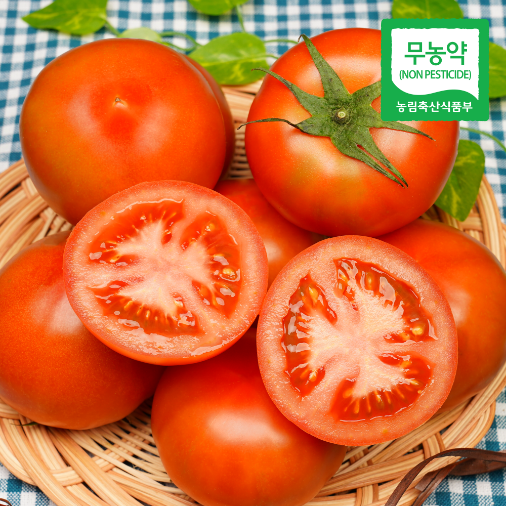 [당일수확]보성 무농약 완숙 찰 토마토 소과 중과 대과 2.5kg ,5kg, 1박스, 5kg 중과 (25-29과 내외) 38,340원