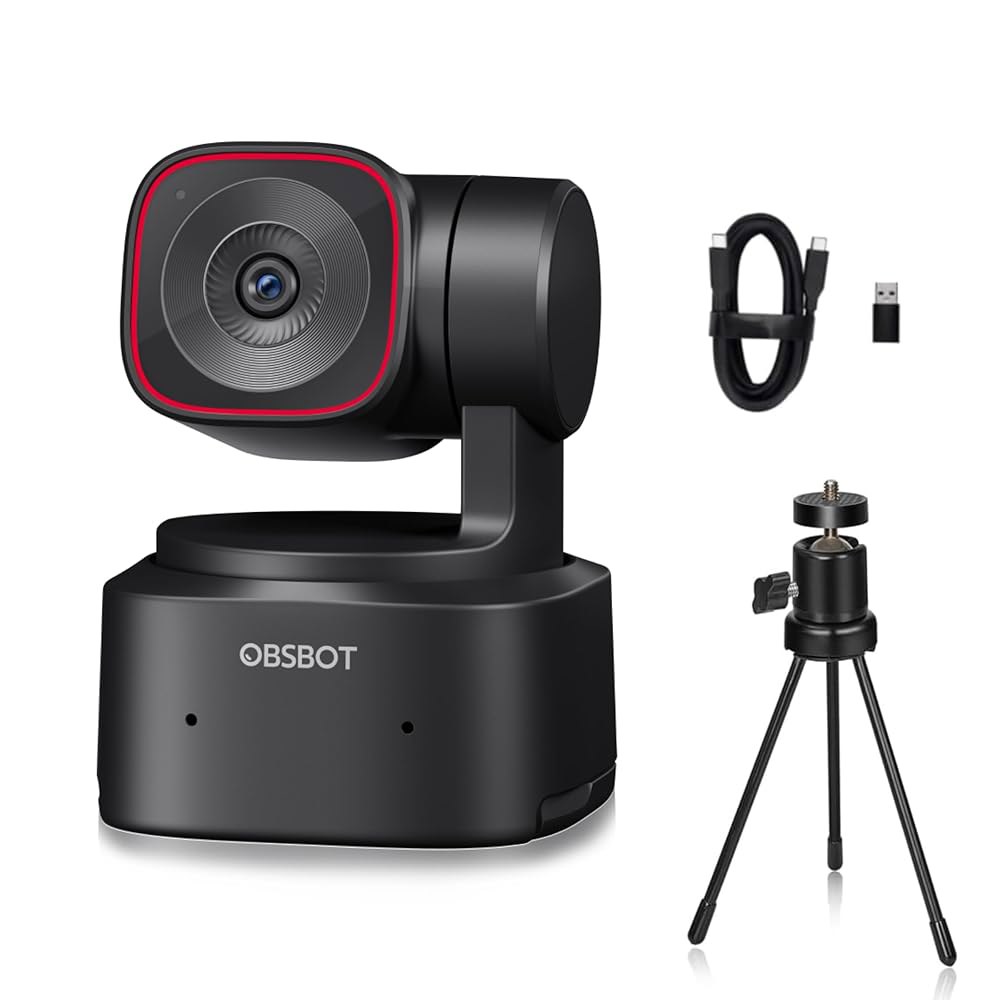 OBSBOT TINY 2 LITE PTZ 4K 웹캠 1080P@60FPS HDR AI 추적 기능 프라이버시 커버 마이크 1/2인치 센서 USB2.0 플러그 앤 플레이 회의용 라이브 263,200원