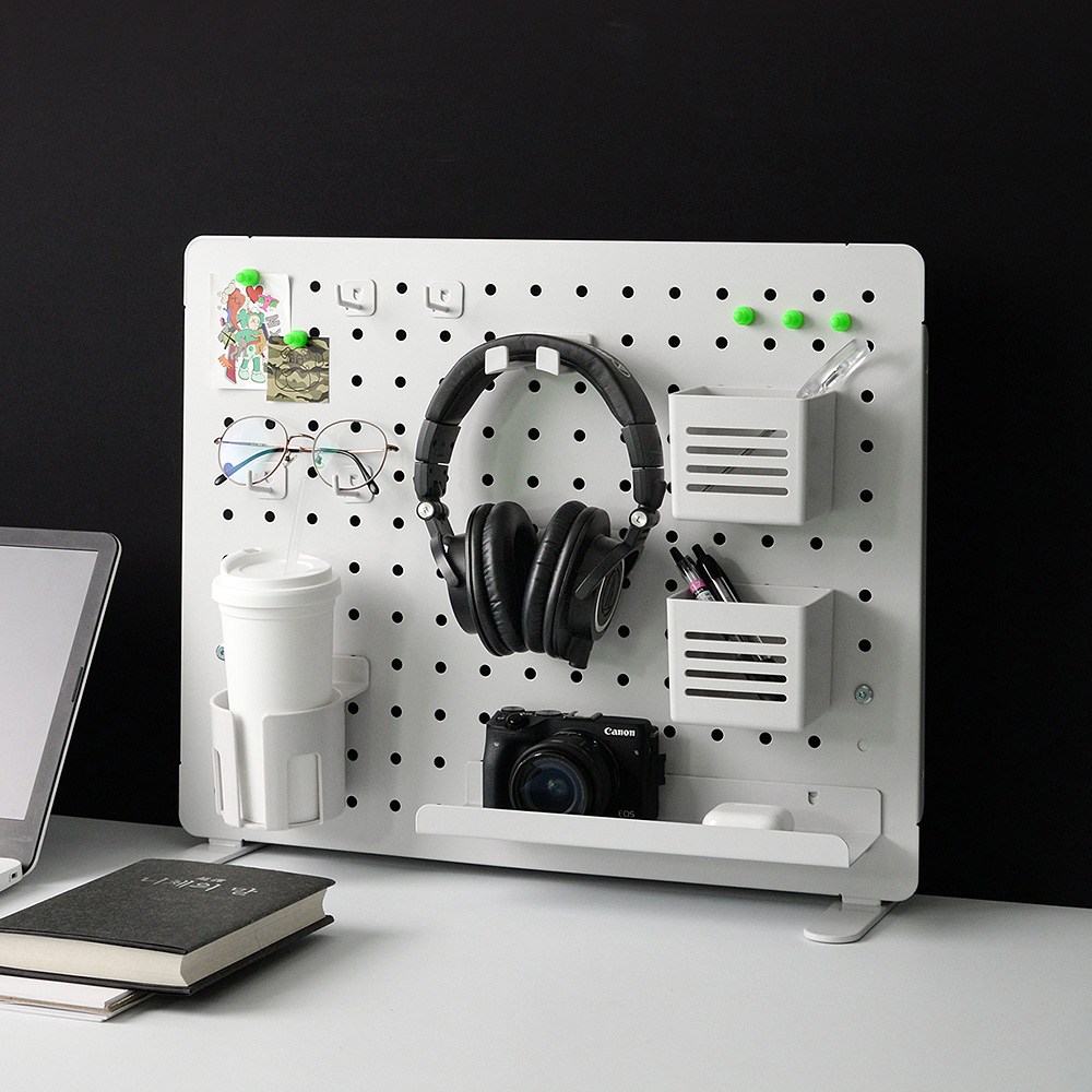 가제트 책상 타공판 페그보드 스탠드형 데스크 패그보드 철제 자석 보드 악세사리 스텐 알루미늄, 1개, 화이트 29,000원