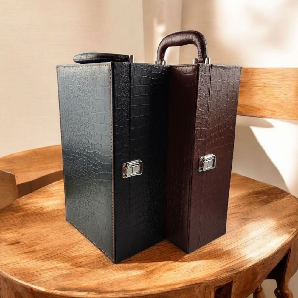 하드 가죽 휴대용 와인 케이스 선물 포장 가방 2구 one*8817aT 15,840원