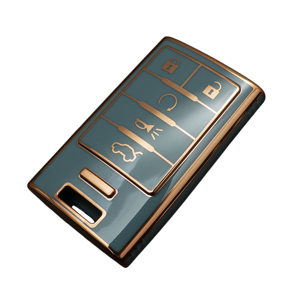 쉐보레 캡티바 캐딜락 SRX CTS 호환 스마트 차 키케이스 키홀더 TPU 키커버 리모컨, TA100-5버튼, 그레이골드 8,900원