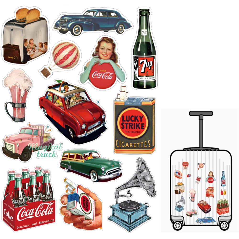 아몽스타 레트로 복고 빈티지 다꾸 캐리어 방수 스티커 7,900원
