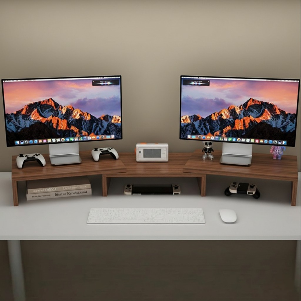 토도판다 길이조절 듀얼 모니터 받침대, 브라운, 현재가 25,000원