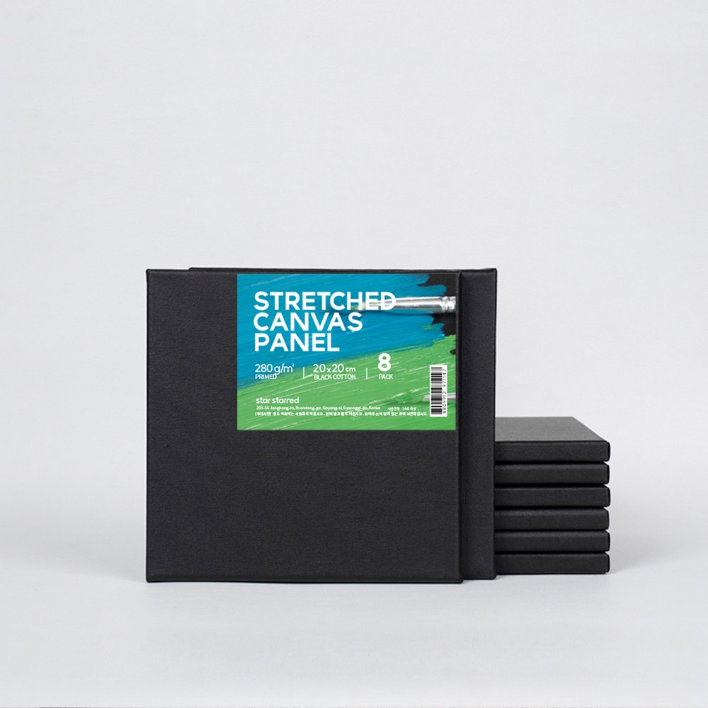 starstarred 캔버스 블랙 Cotton 정사각형 (Gesso Primed) 밸류팩, 8개 16,080원