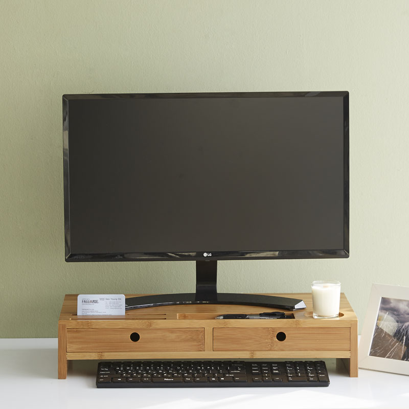 리빙위즈 핸디 모니터 받침대 선반 서랍형, 원목미색 36,900원