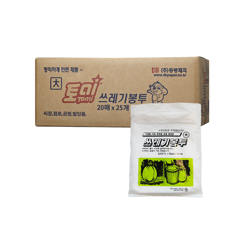 토미 배접 쓰레기 봉투 분리수거 대형 500매 백색 45,150원