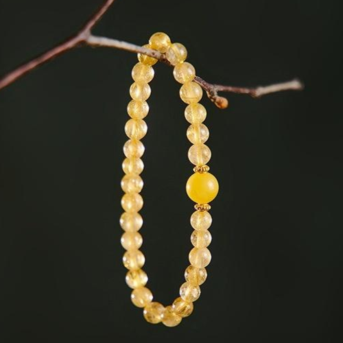 천연 황수정 팔지 운 높이 원석 팔찌 밀랍 구술 따뜻한느낌 태양의 힘 23,800원