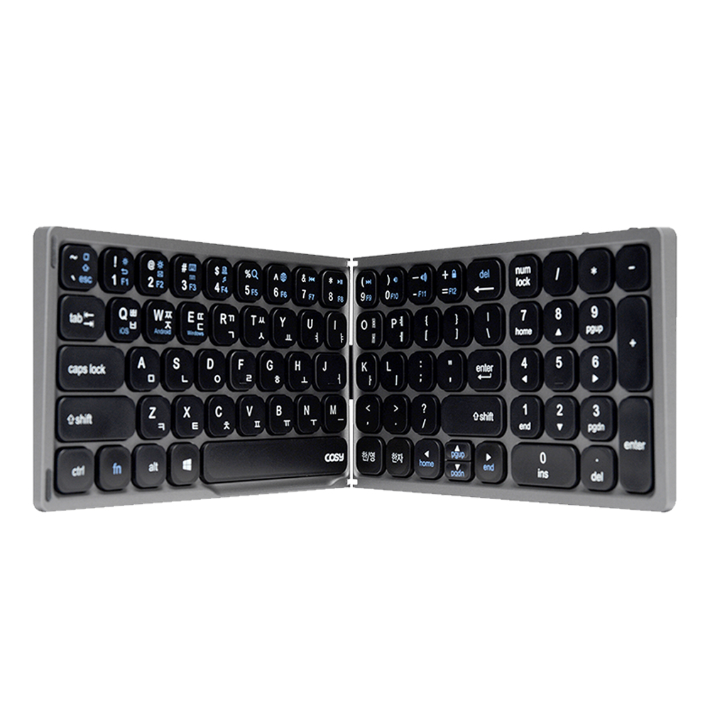 코시 휴대용 접이식 블루투스 무선키보드 + 키패드, 그레이, KB3486BT 36,400원