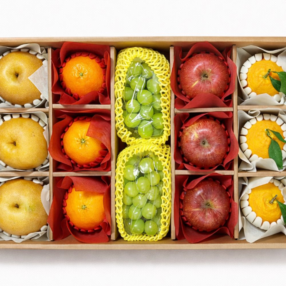 시그니처 엄선 세트 2호 (사과 배 샤인머스켓 한라봉 레드향 혼합 구성), 1박스 141,000원