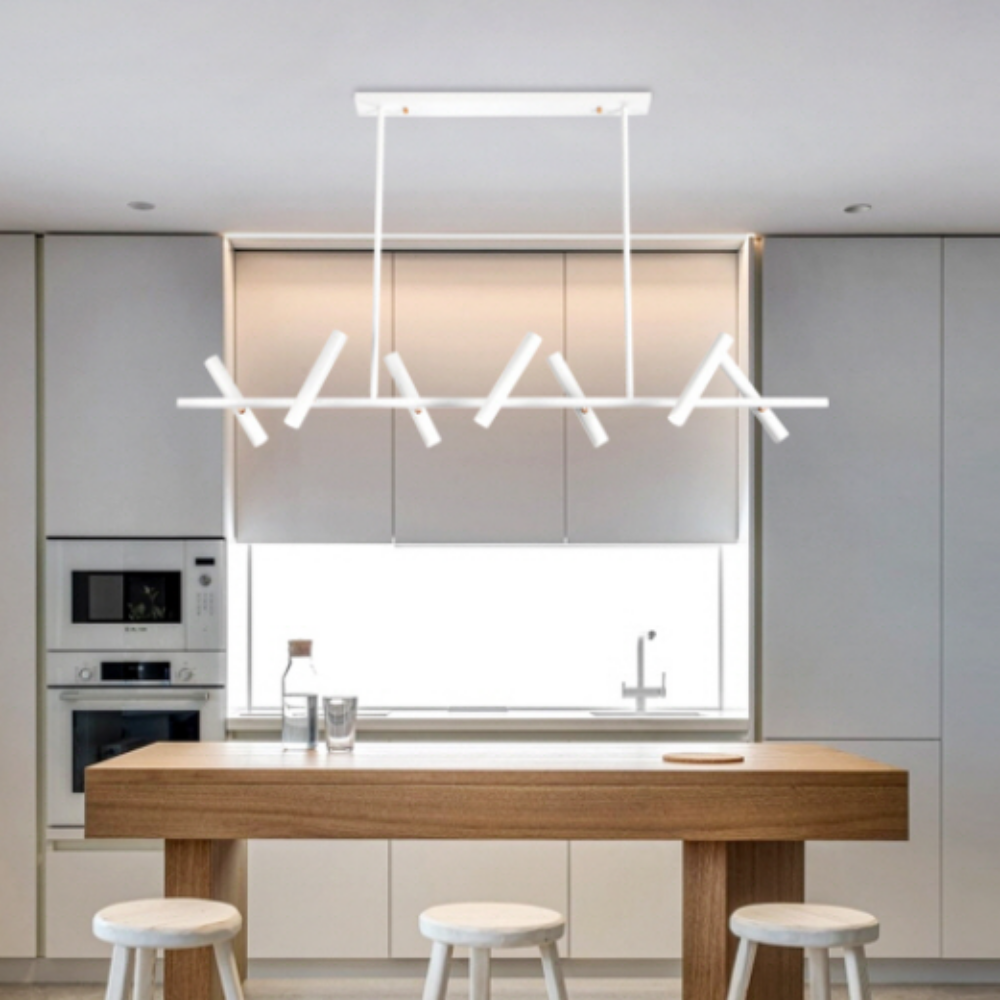 6인식탁등 LED 북유럽 아일랜드 4인 일자 식탁등 블랙/7등, 현재가 207,000원